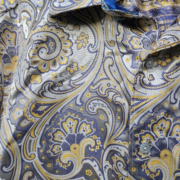 Robert Graham Men's Paisley Shirt - Blue and Gray Limited Edition Size M - Picture 4 of 5